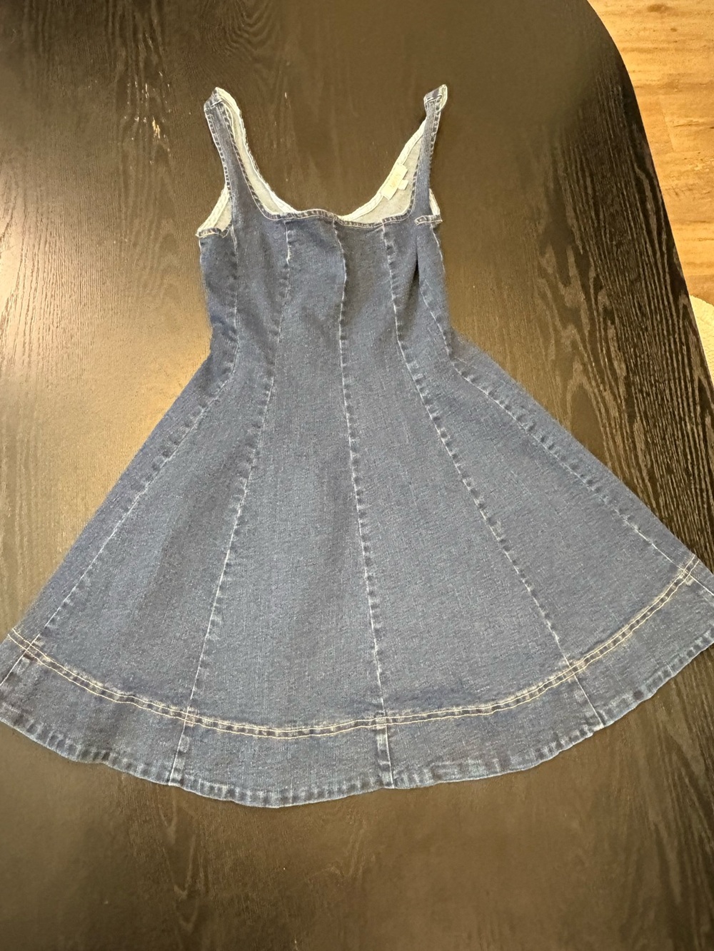 Classic Denim Mini Dress in Blue - Sleeveless A-Line